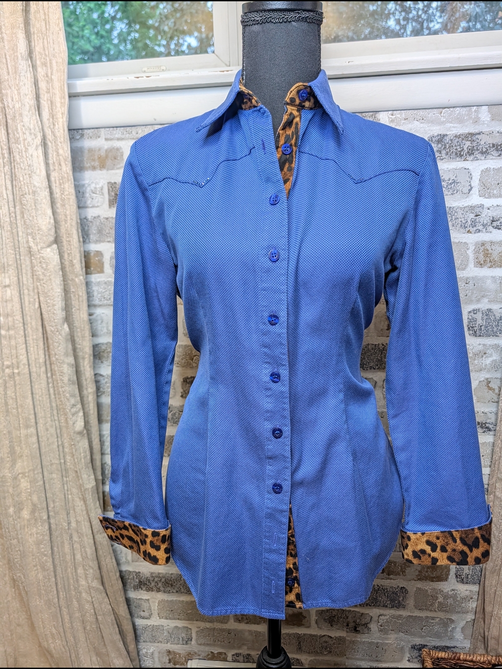 CR Ranchwear Women's Wild About Leopard Button Up Italian Cotton - Small